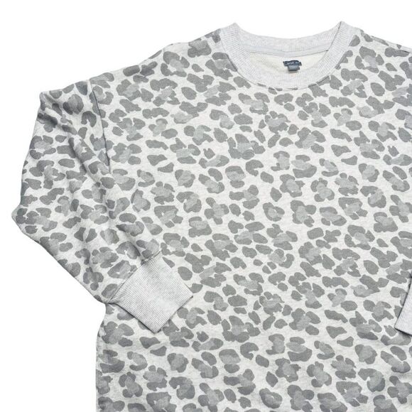 AERIE Gray Leopard Oversized Sweatshirt  - Picture 2 of 7